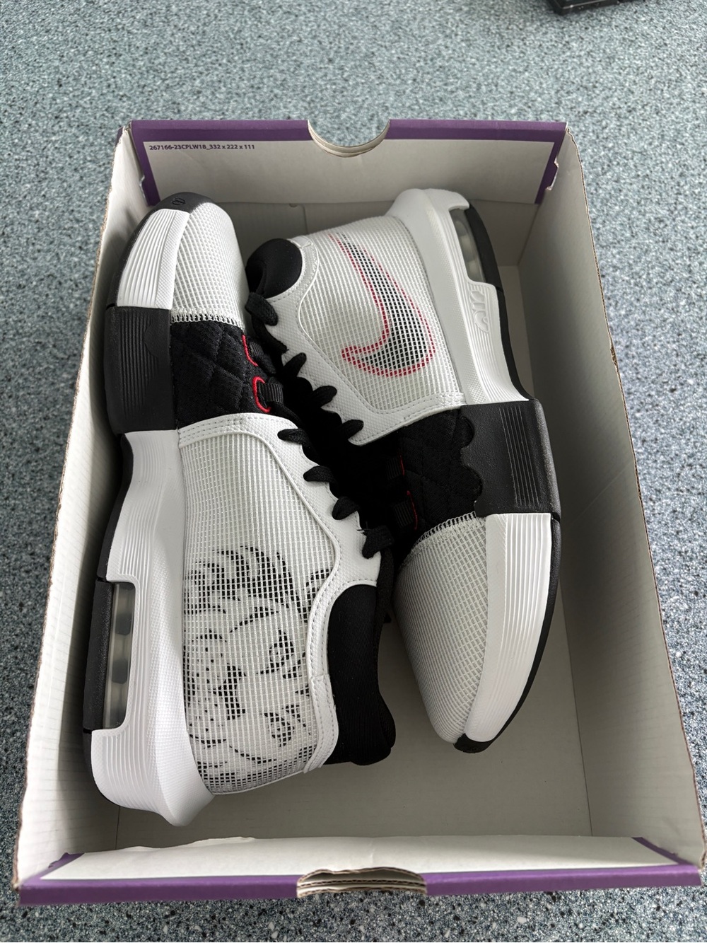 Nike Purple Shoe Box with Black and White Label